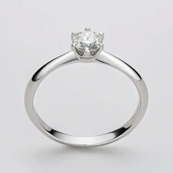 CERTIFIED 0.5 CARATS Moissanite Solid 925 Sterling silver Engagement Ring New - Picture 7 of 11